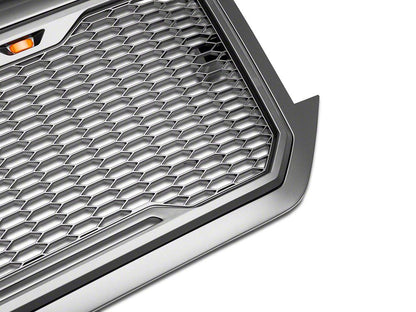 RedRock Baja Upper Replacement Grille with LED Lighting; Charcoal (16-18 Silverado 1500)
