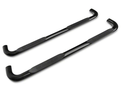 RedRock 4-Inch Oval Bent End Side Step Bars; Black (19-25 Silverado 1500 Crew Cab)