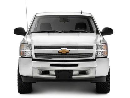 RedRock Upper Overlay Grille; Polished (07-13 Silverado 1500)