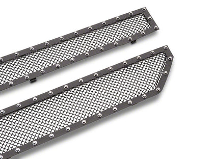 RedRock Wire Mesh Upper Overlay Grille with Rivets; Black (16-18 Silverado 1500 w/o Z71 Package)