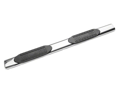 RedRock 6-Inch Oval Straight End Side Step Bars; Stainless Steel (19-25 Silverado 1500 Double Cab)