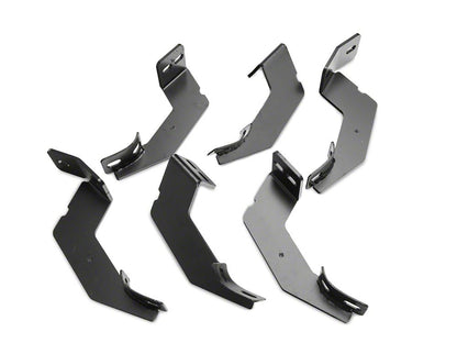 RedRock 6-Inch Oval Straight End Side Step Bars; Stainless Steel (19-25 Silverado 1500 Double Cab)
