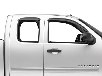 RedRock Window Deflectors; Front and Rear; Smoked (07-13 Silverado 1500 Extended Cab)