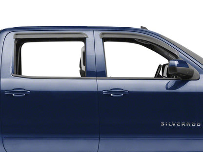 RedRock Window Deflectors; Front and Rear; Smoked (14-18 Silverado 1500 Crew Cab)