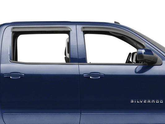 RedRock Window Deflectors; Front and Rear; Smoked (14-18 Silverado 1500 Crew Cab)