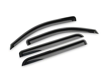 RedRock Window Deflectors; Front and Rear; Smoked (14-18 Silverado 1500 Crew Cab)