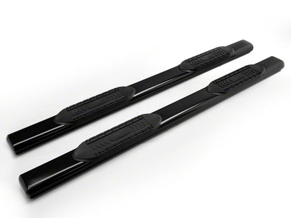 RedRock 6-Inch Oval Straight End Side Step Bars; Black (07-13 Silverado 1500 Crew Cab)