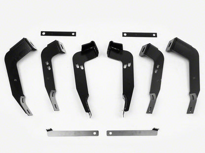 RedRock 6-Inch Oval Straight End Side Step Bars; Black (07-13 Silverado 1500 Crew Cab)