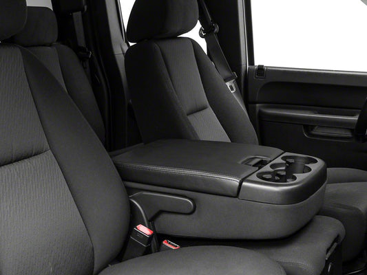 RedRock Replacement Leather Center Console Cover Only; Black (07-13 Silverado 1500)