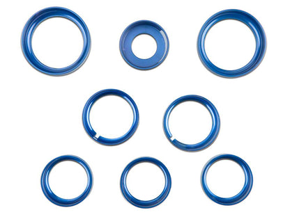 RedRock Billet Interior Knob Cover Kit; Blue (14-18 Silverado 1500)