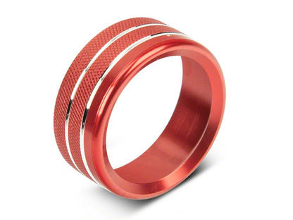 RedRock Billet Interior Knob Cover Kit; Red (14-18 Silverado 1500)