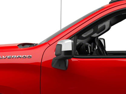RedRock Standard Mirror Covers; Chrome (19-25 Silverado 1500)