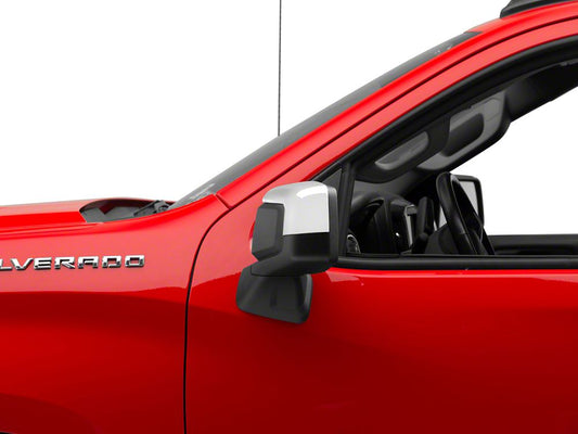 RedRock Standard Mirror Covers; Chrome (19-25 Silverado 1500)