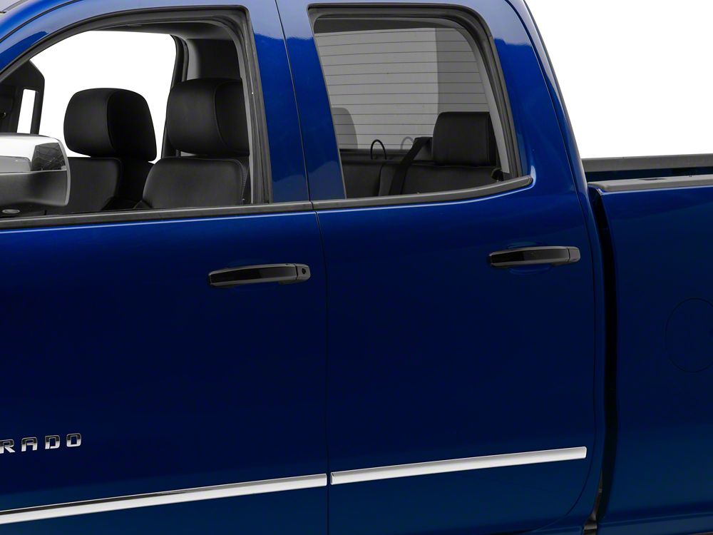 RedRock Door Handle Covers; Black (14-18 Silverado 1500 Crew Cab)