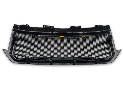 RedRock Baja Upper Replacement Grille with LED Lighting; Matte Black (16-18 Silverado 1500)