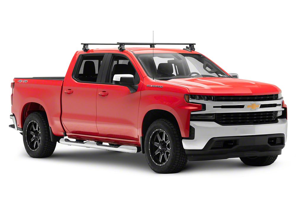 RedRock Cross Bar Roof Rack; Black; 60-Inch (14-25 Silverado 1500)