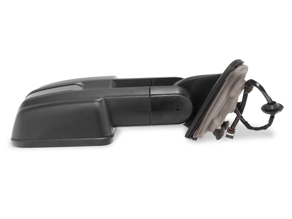 RedRock Powered Heated Towing Mirrors with Ambient Temp Sensor and Smoked LED Turn Signals; Black (14-16 Silverado 1500)