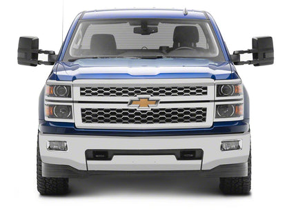 RedRock Powered Heated Towing Mirrors with Ambient Temp Sensor and Smoked LED Turn Signals; Black (14-16 Silverado 1500)