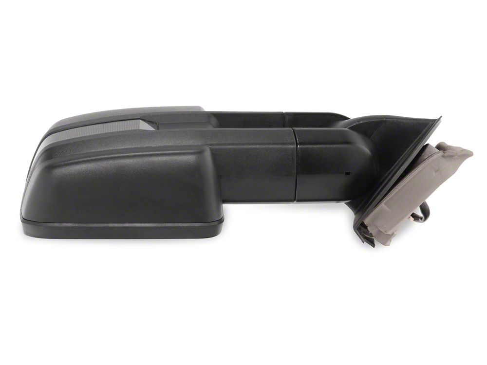 RedRock Powered Heated Manual Extendable Towing Mirrors with Smoked Turn Signals; Textured Black (07-13 Silverado 1500)
