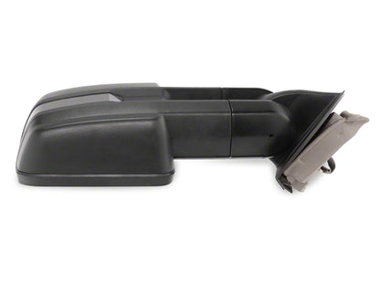 RedRock Powered Heated Manual Extendable Towing Mirrors with Smoked Turn Signals; Textured Black (07-13 Silverado 1500)