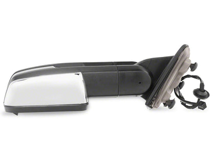RedRock Powered Heated Towing Mirrors with Smoked Amber LED Turn Signal; Chrome (14-17 Silverado 1500)