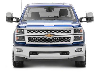 RedRock Powered Heated Towing Mirrors with Smoked Amber LED Turn Signal; Chrome (14-17 Silverado 1500)