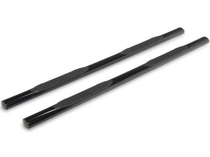 RedRock 4-Inch Oval Straight Side Step Bars; Black (19-25 Silverado 1500 Crew Cab)