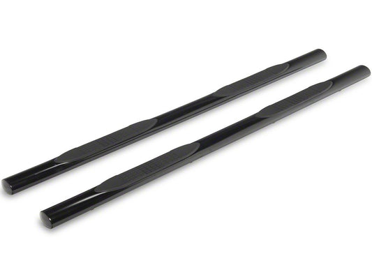 RedRock 4-Inch Oval Straight Side Step Bars; Black (19-25 Silverado 1500 Crew Cab)