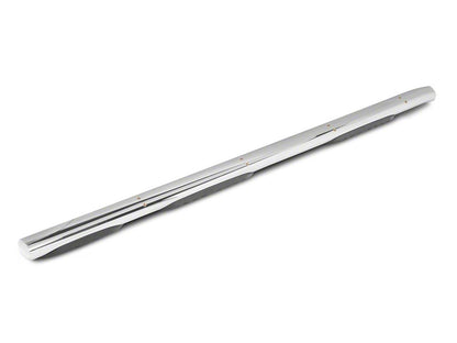 RedRock 5-Inch Oval Bent Wheel to Wheel Side Step Bars; Stainless Steel (19-25 Silverado 1500 Crew Cab w/ 5.80-Foot Short Box)