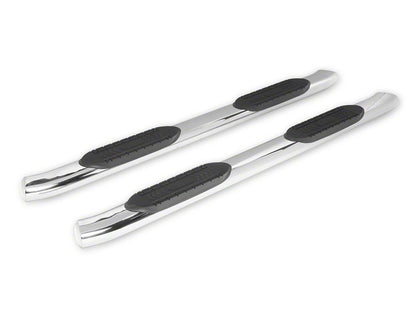 RedRock 6-Inch Oval Bent End Side Step Bars; Stainless Steel (19-25 Silverado 1500 Crew Cab)