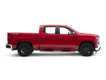 RedRock 6-Inch Oval Bent End Side Step Bars; Stainless Steel (19-25 Silverado 1500 Crew Cab)