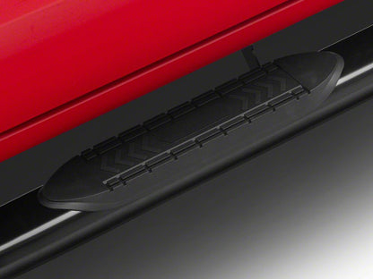 RedRock 6-Inch Oval Bent End Side Step Bars; Black (19-25 Silverado 1500 Crew Cab)