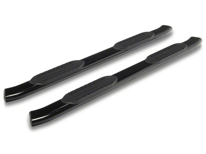 RedRock 6-Inch Oval Bent End Side Step Bars; Black (19-25 Silverado 1500 Crew Cab)