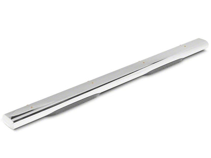 RedRock 6-Inch Oval Straight End Side Step Bars; Stainless Steel (19-25 Silverado 1500 Crew Cab)