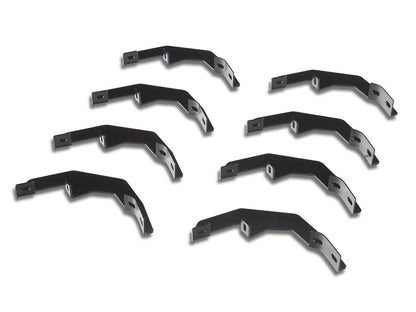 RedRock 6-Inch Oval Straight End Side Step Bars; Black (19-25 Silverado 1500 Crew Cab)