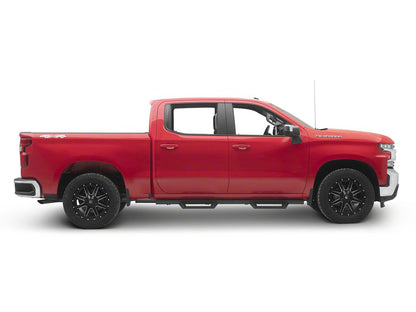 RedRock 4-Inch Drop TC1 Running Boards; Textured Black (19-25 Silverado 1500 Crew Cab)