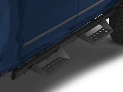 RedRock 4-Inch Drop TC1 Running Boards; Textured Black (07-18 Silverado 1500 Crew Cab)
