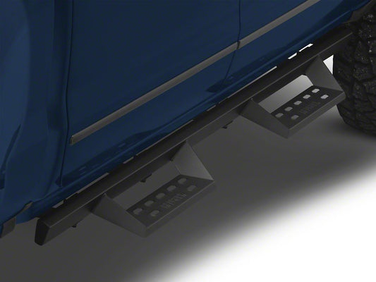 RedRock 4-Inch Drop TC1 Running Boards; Textured Black (07-18 Silverado 1500 Crew Cab)