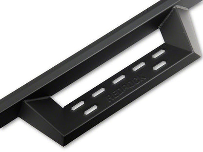 RedRock 4-Inch Drop TC1 Running Boards; Textured Black (07-18 Silverado 1500 Extended/Double Cab)
