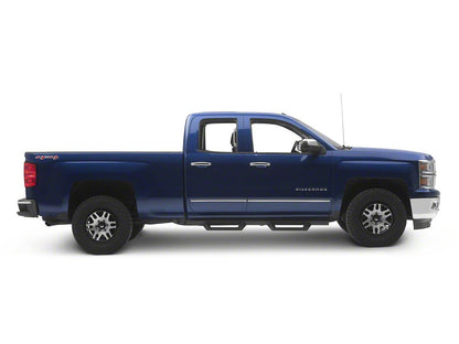 RedRock 4-Inch Drop TC1 Running Boards; Textured Black (07-18 Silverado 1500 Extended/Double Cab)