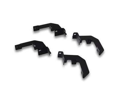 RedRock 4-Inch Drop TC1 Running Boards; Textured Black (19-25 Silverado 1500 Regular Cab)