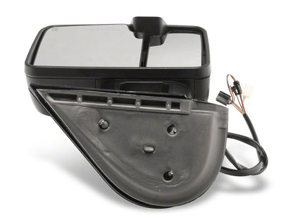 RedRock Powered Heated Tow Mirrors with Arrow on Glass Smoked Amber LED Turn Signal; Textured Black (07-13 Silverado 1500)