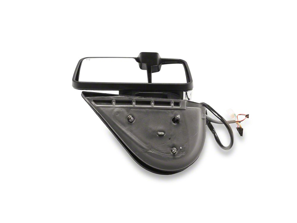 RedRock Powered Heated Tow Mirrors with Arrow on Glass Smoked Amber LED Turn Signal; Chrome (07-13 Silverado 1500)