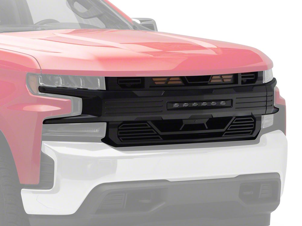 RedRock Armor Upper Replacement Grille with LED Lighting (19-21 Silverado 1500; 2022 Silverado 1500 LTD)