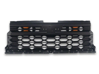 RedRock ZR2 Style Mesh Upper Replacement Grille with Amber Lights; Matte Black (22-26 Silverado 1500, Excluding ZR2)