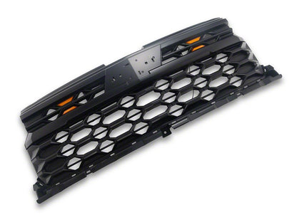 RedRock ZR2 Style Mesh Upper Replacement Grille with Amber Lights; Matte Black (22-26 Silverado 1500, Excluding ZR2)