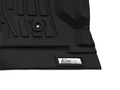 RedRock Sure-Fit Front and Second Row Floor Liners; Black (14-18 Sierra 1500 Double Cab)