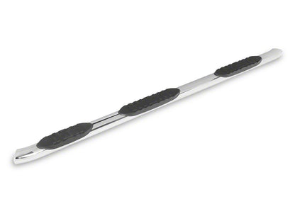 RedRock 5-Inch Oval Bent Wheel to Wheel Side Step Bars; Stainless Steel (19-25 Sierra 1500 Crew Cab w/ 6.50-Foot Standard Box)