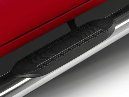 RedRock 6-Inch Oval Bent End Side Step Bars; Stainless Steel (19-25 Sierra 1500 Crew Cab)