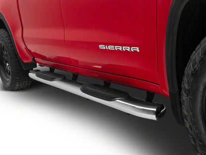RedRock 6-Inch Oval Bent End Side Step Bars; Stainless Steel (19-25 Sierra 1500 Crew Cab)